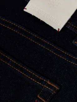 Calças denim regular fit lavagem escura|LION OF PORCHES Store