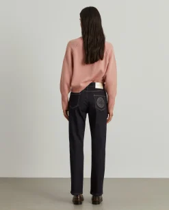 Calças denim regular fit lavagem escura|LION OF PORCHES Best Sale