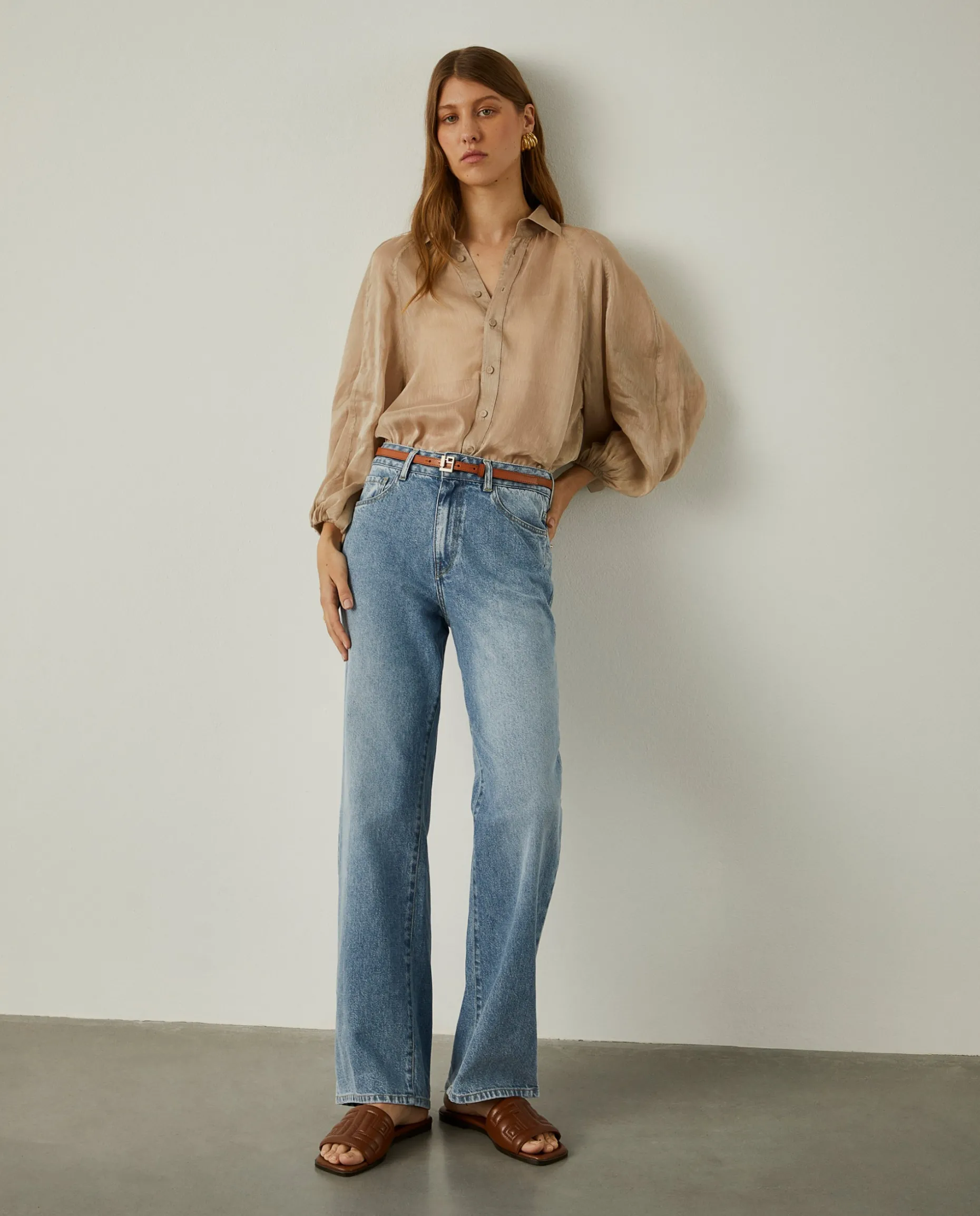 Calças denim relaxed fit|LION OF PORCHES Sale