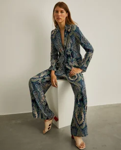 Calças pantalona com estampado cornucópia|LION OF PORCHES Online