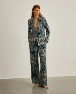 Calças pantalona com estampado cornucópia|LION OF PORCHES Online