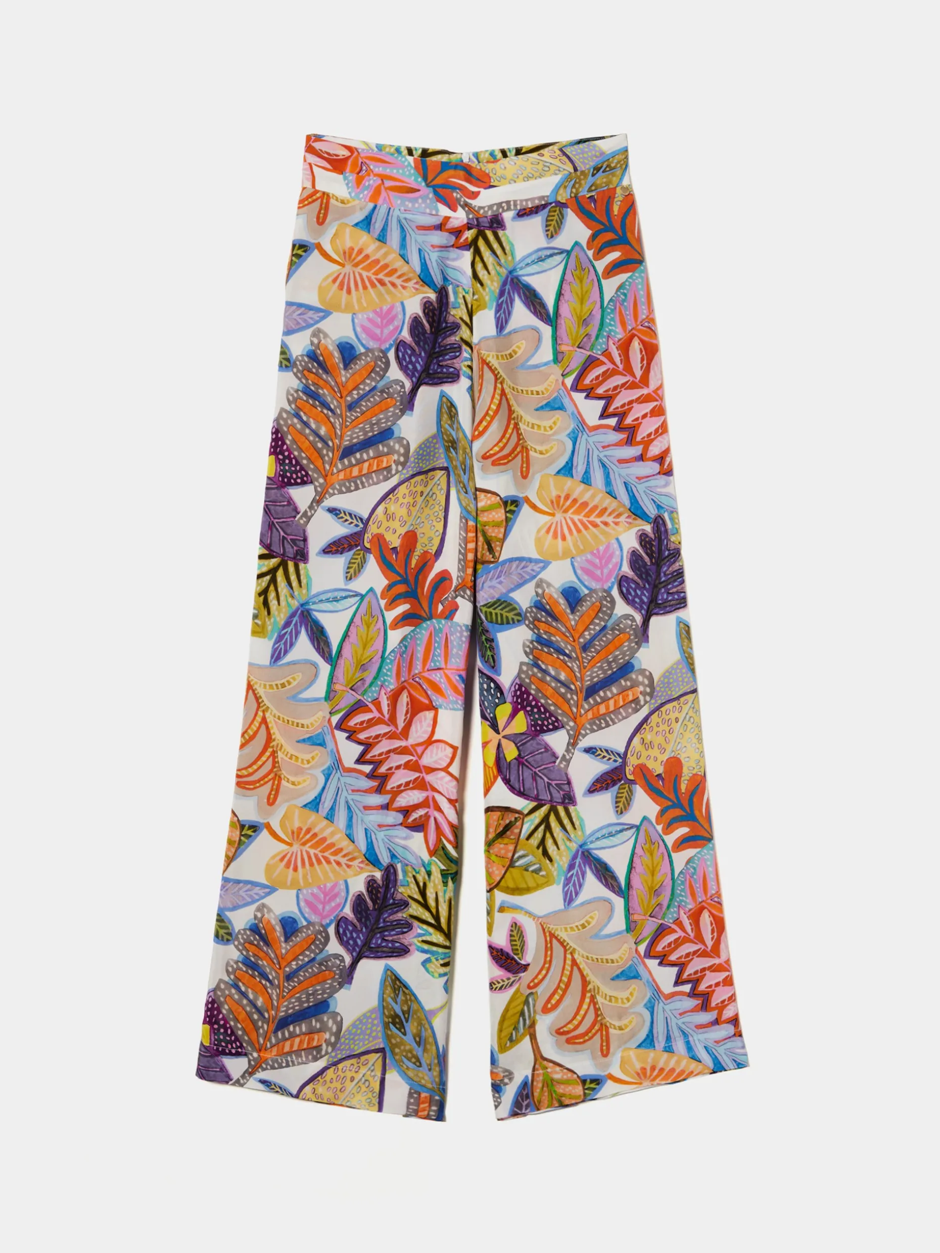 Calças pantalona com padrão colorido|LION OF PORCHES Fashion