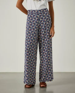 Calças pantalona com padrão geométrico|LION OF PORCHES Cheap