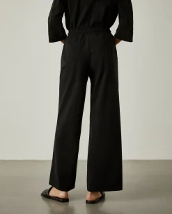 Calças pantalona em malha cintura ajustável|LION OF PORCHES Online