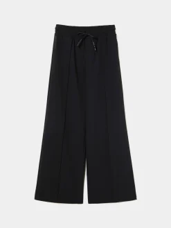 Calças pantalona em malha cintura ajustável|LION OF PORCHES Online