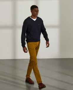 Calças para homem chino slim fit em algodão stretch|LION OF PORCHES Outlet