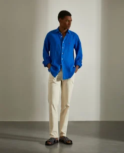 Calças para homem regular fit em algodão em sarja|LION OF PORCHES Sale