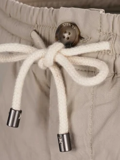 Calças regular fit de algodão com cordão|LION OF PORCHES Store