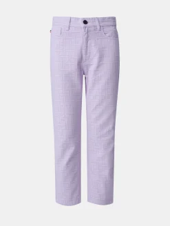Calças regular fit denim com monogramas|LION OF PORCHES Outlet