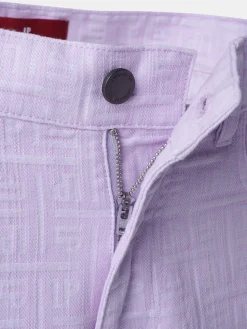 Calças regular fit denim com monogramas|LION OF PORCHES Outlet