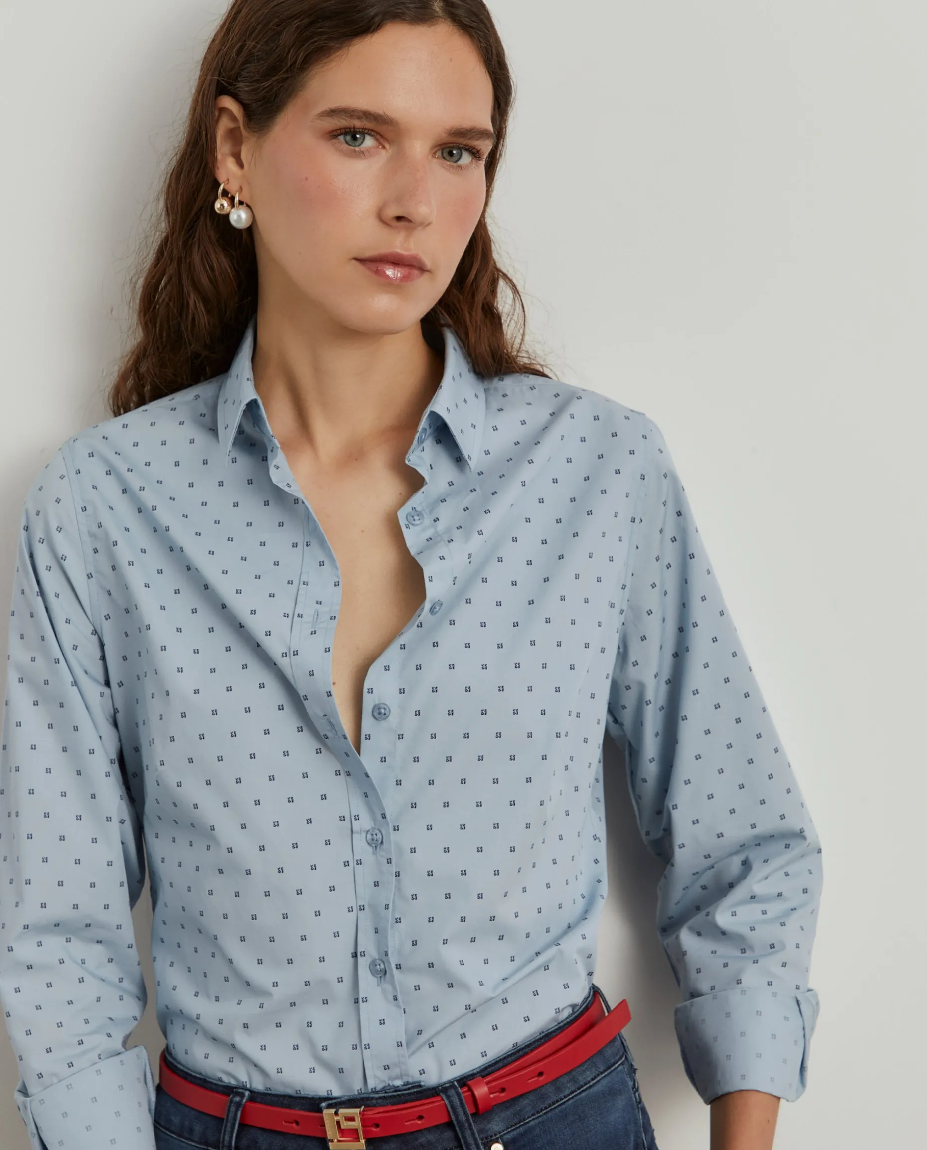 Camisa clássica micro padrão leões|LION OF PORCHES Cheap