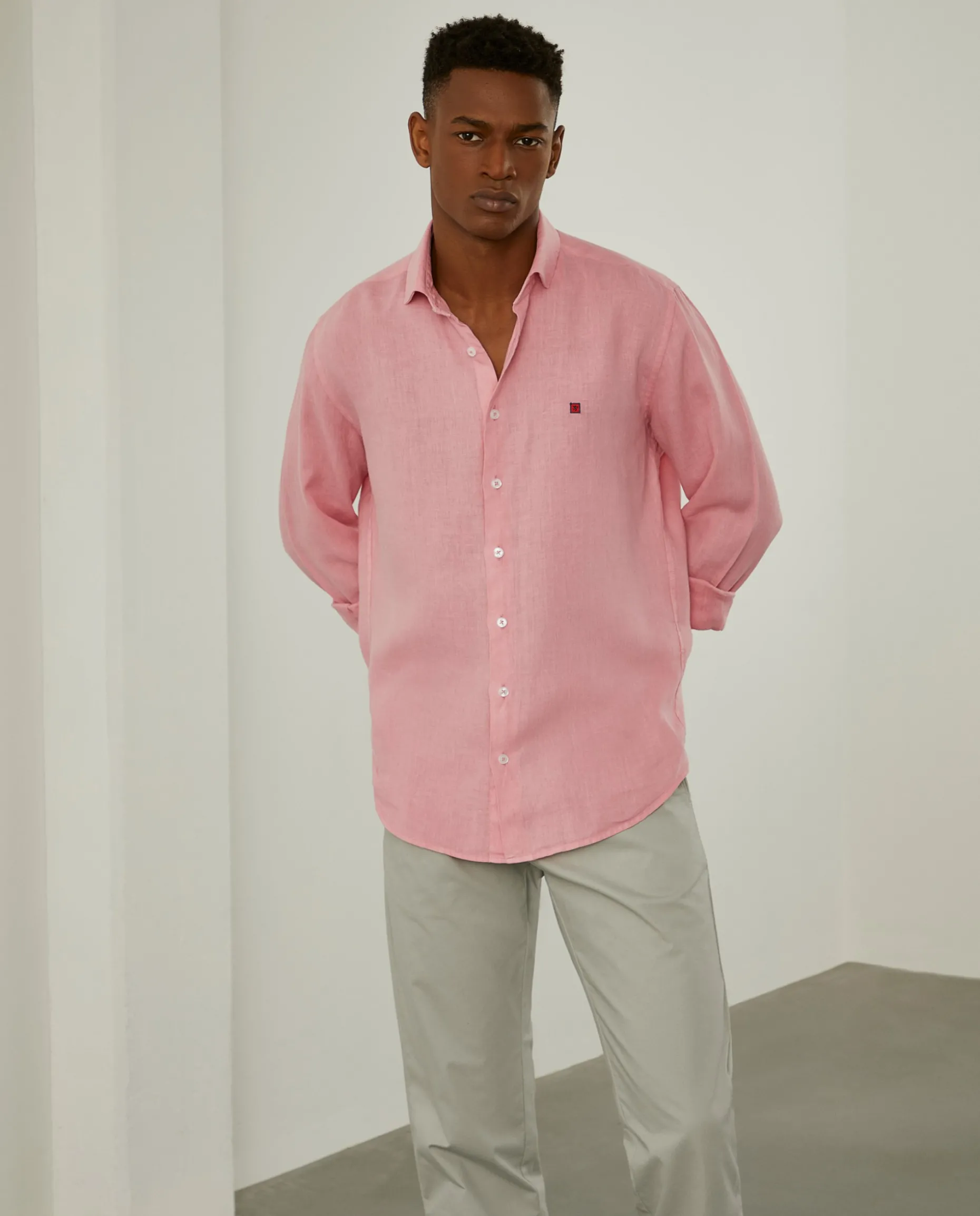 Camisa de linho slim fit|LION OF PORCHES Online