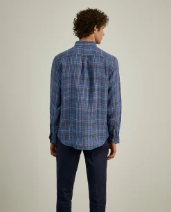 Camisa de quadrados regular fit em linho|LION OF PORCHES Best