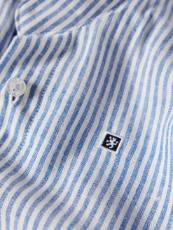 Camisa de riscas com gola mandarim|LION OF PORCHES Fashion