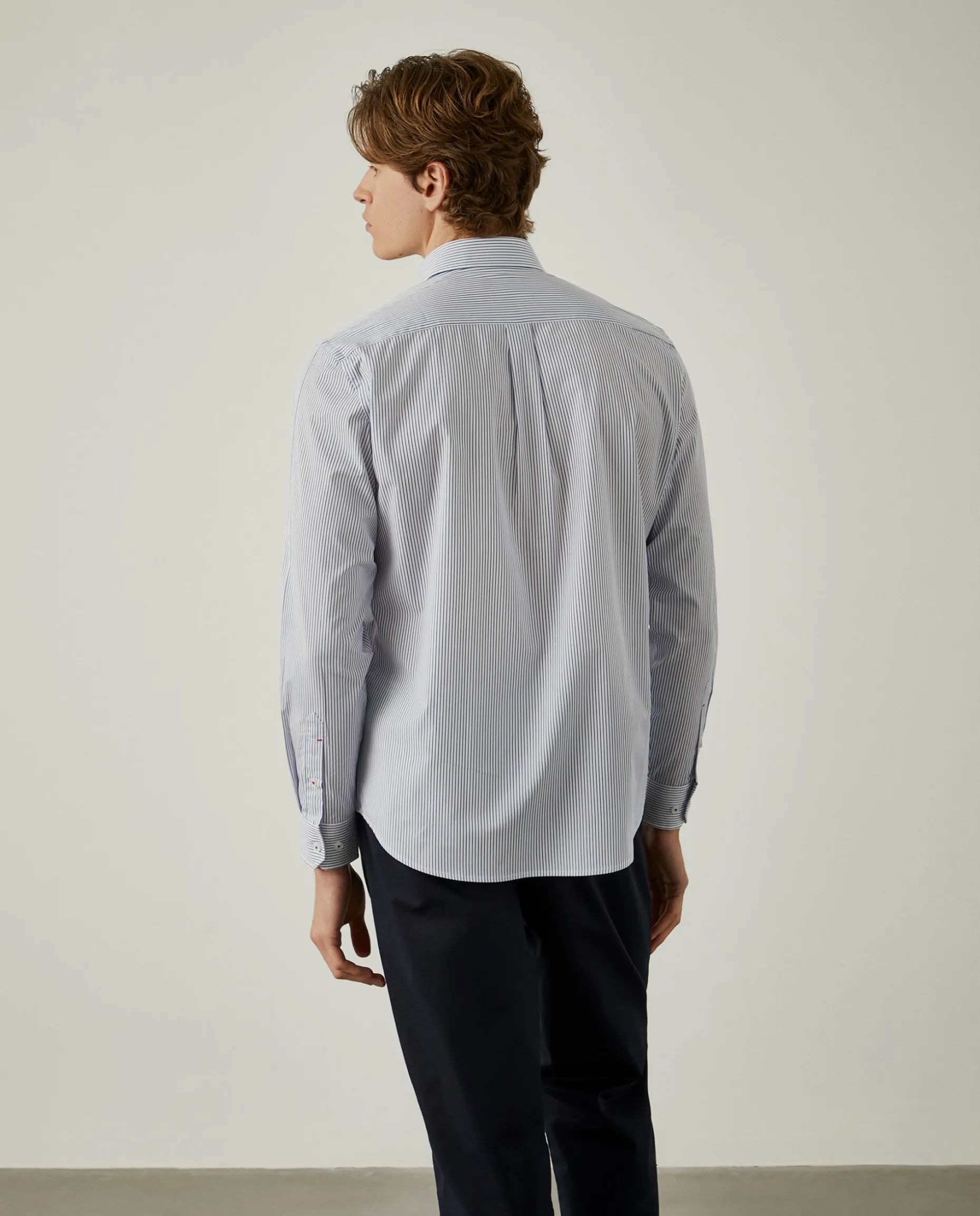 Camisa de riscas regular fit em popelina|LION OF PORCHES Flash Sale