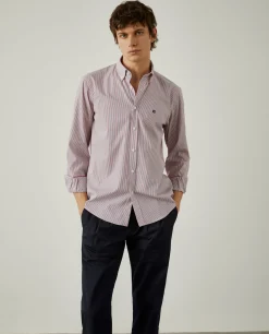 Camisa de riscas regular fit em popelina|LION OF PORCHES New