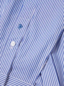 Camisa de riscas slim fit em popelina|LION OF PORCHES Best Sale