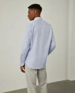 Camisa de riscas slim fit em popelina|LION OF PORCHES Outlet