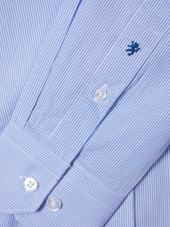 Camisa de riscas slim fit em popelina|LION OF PORCHES Outlet