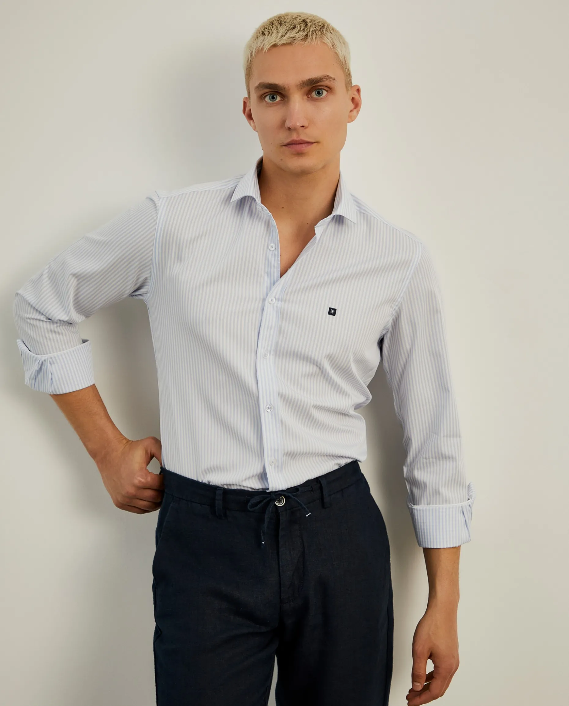 Camisa de riscas slim fit|LION OF PORCHES Outlet