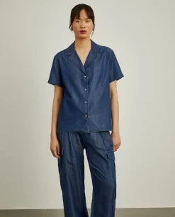 Camisa denim de manga curta|LION OF PORCHES Cheap