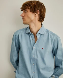 Camisa denim slim fit|LION OF PORCHES Sale