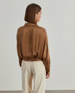 Camisa fluida acetinada|LION OF PORCHES Cheap