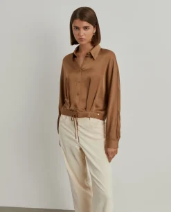 Camisa fluida acetinada|LION OF PORCHES Cheap