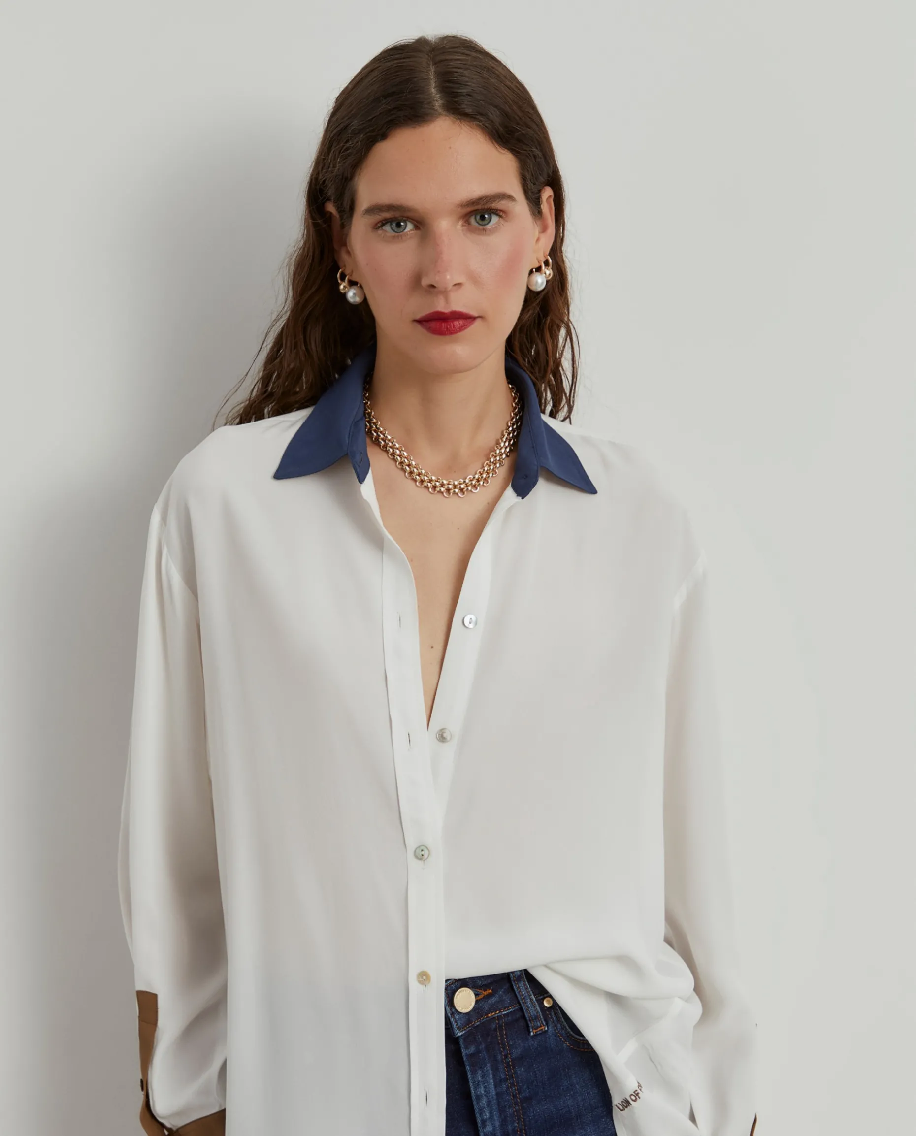 Camisa fluida tricolor|LION OF PORCHES Cheap