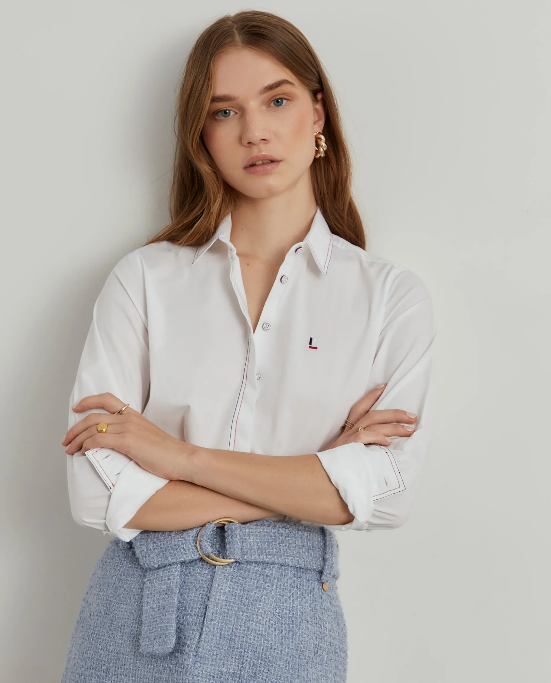 Camisa lisa com riscas finas em contraste|LION OF PORCHES Hot