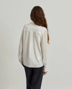 Camisa mangas transparentes em liocel e algodão|LION OF PORCHES New