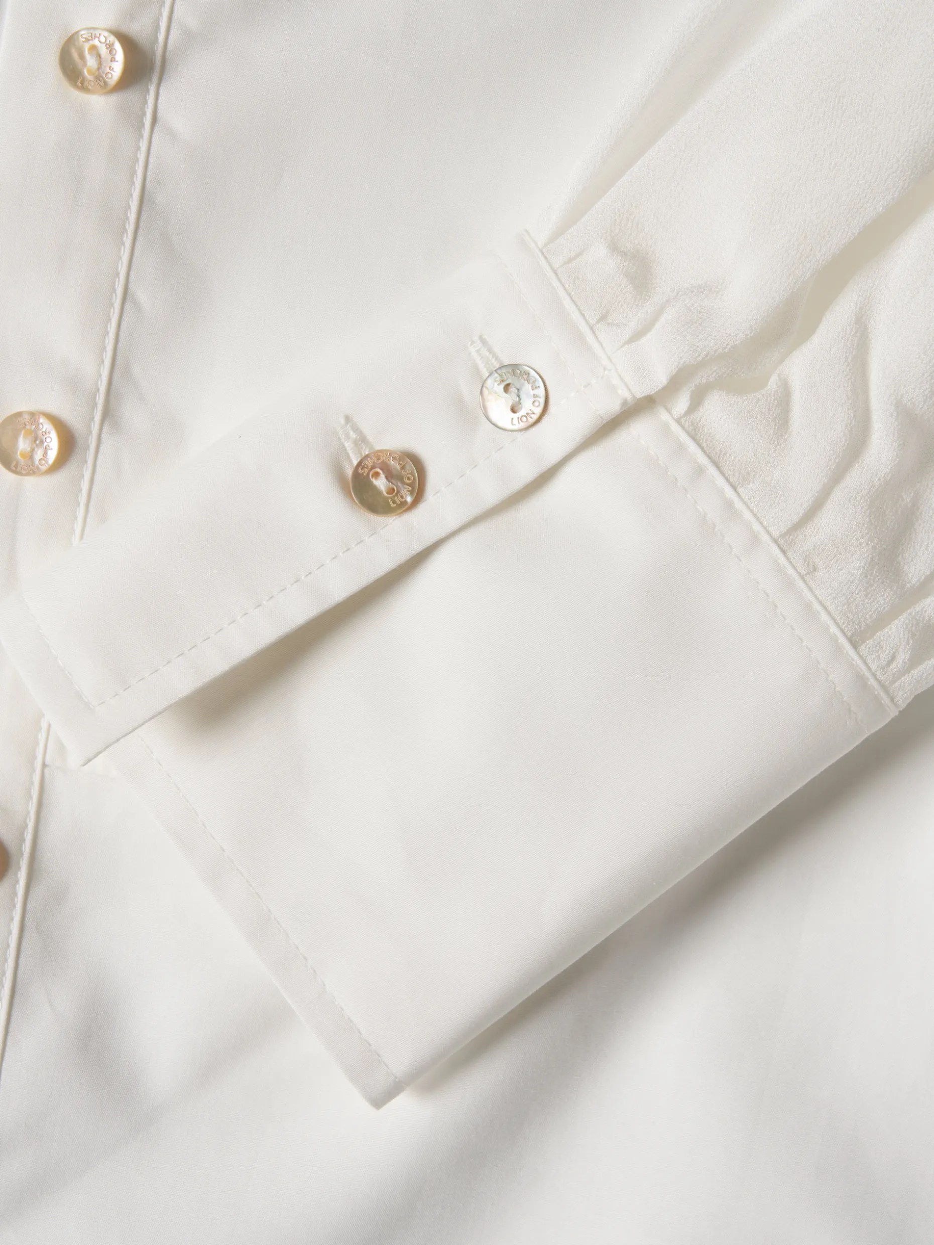 Camisa mangas transparentes em liocel e algodão|LION OF PORCHES New
