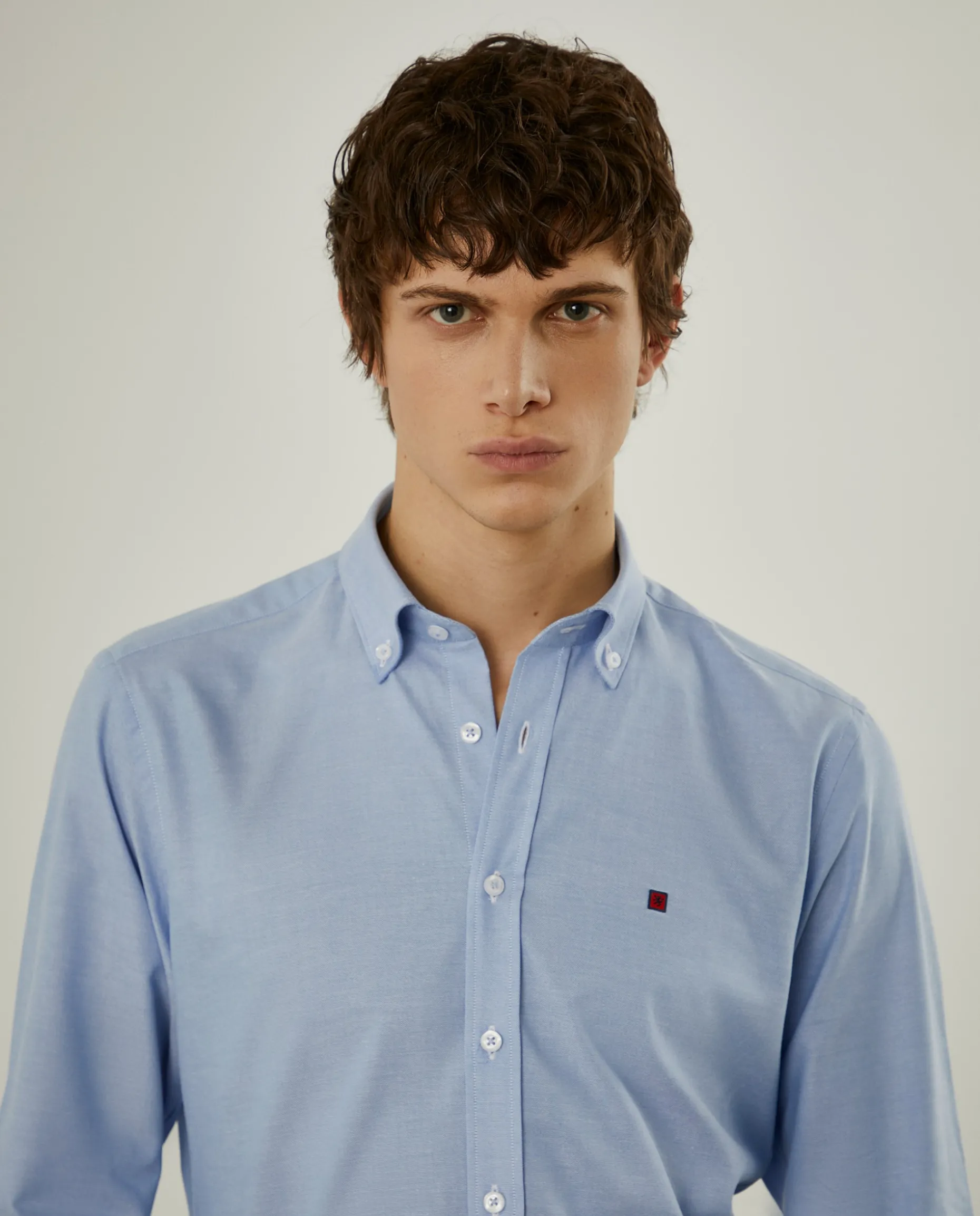 Camisa oxford slim fit|LION OF PORCHES Store