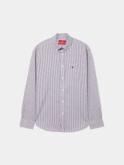 Camisa para homem regular fit de algodão com riscas|LION OF PORCHES Flash Sale