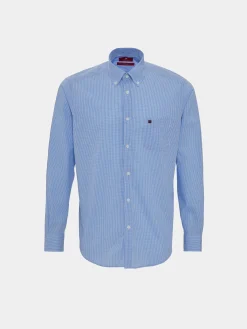 Camisa para homem regular fit de algodão com padrão de xadrez|LION OF PORCHES Fashion