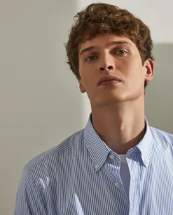 Camisa regular fit com padrão de riscas|LION OF PORCHES Clearance