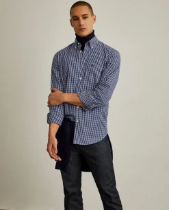 Camisa regular fit com padrão de xadrez|LION OF PORCHES Store