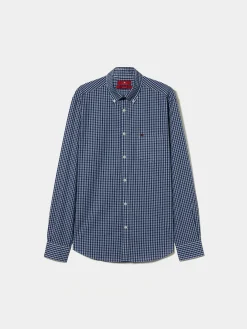 Camisa regular fit com padrão de xadrez|LION OF PORCHES Store