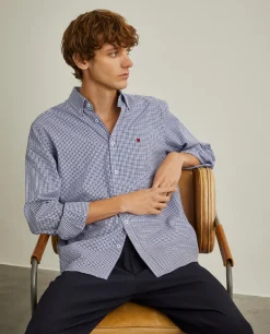 Camisa regular fit com padrão de quadrados|LION OF PORCHES Outlet