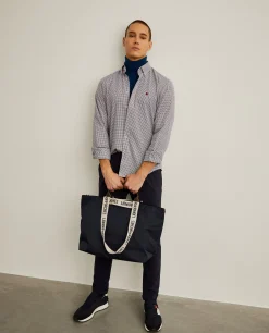 Camisa regular fit com padrão de quadrados|LION OF PORCHES Online