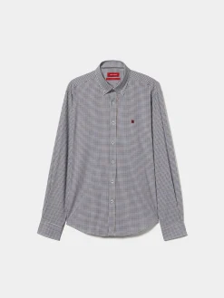 Camisa regular fit com padrão de quadrados|LION OF PORCHES Online