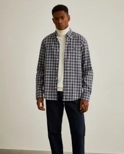 Camisa regular fit com padrão de xadrez|LION OF PORCHES Best Sale