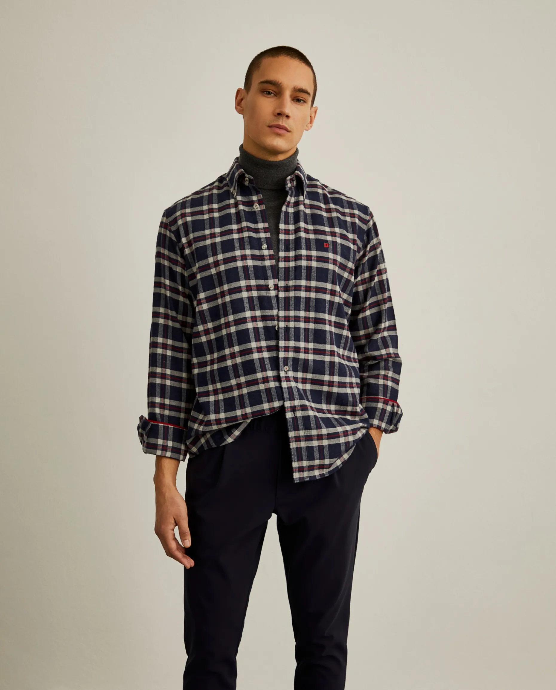 Camisa regular fit com padrão de xadrez|LION OF PORCHES Shop