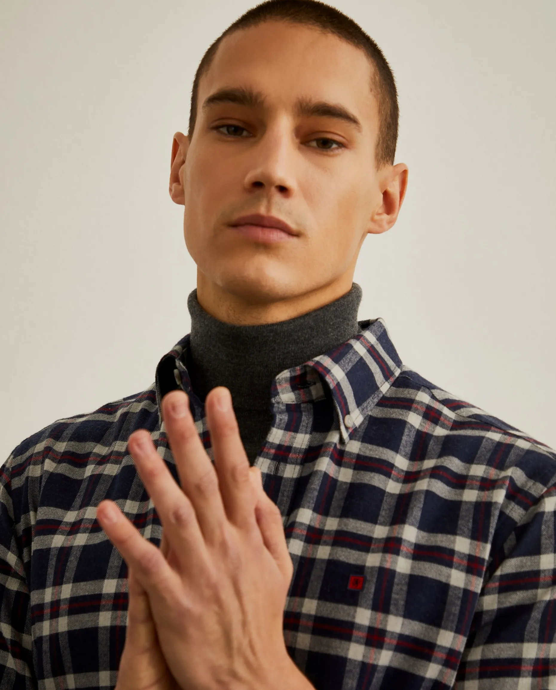 Camisa regular fit com padrão de xadrez|LION OF PORCHES Shop