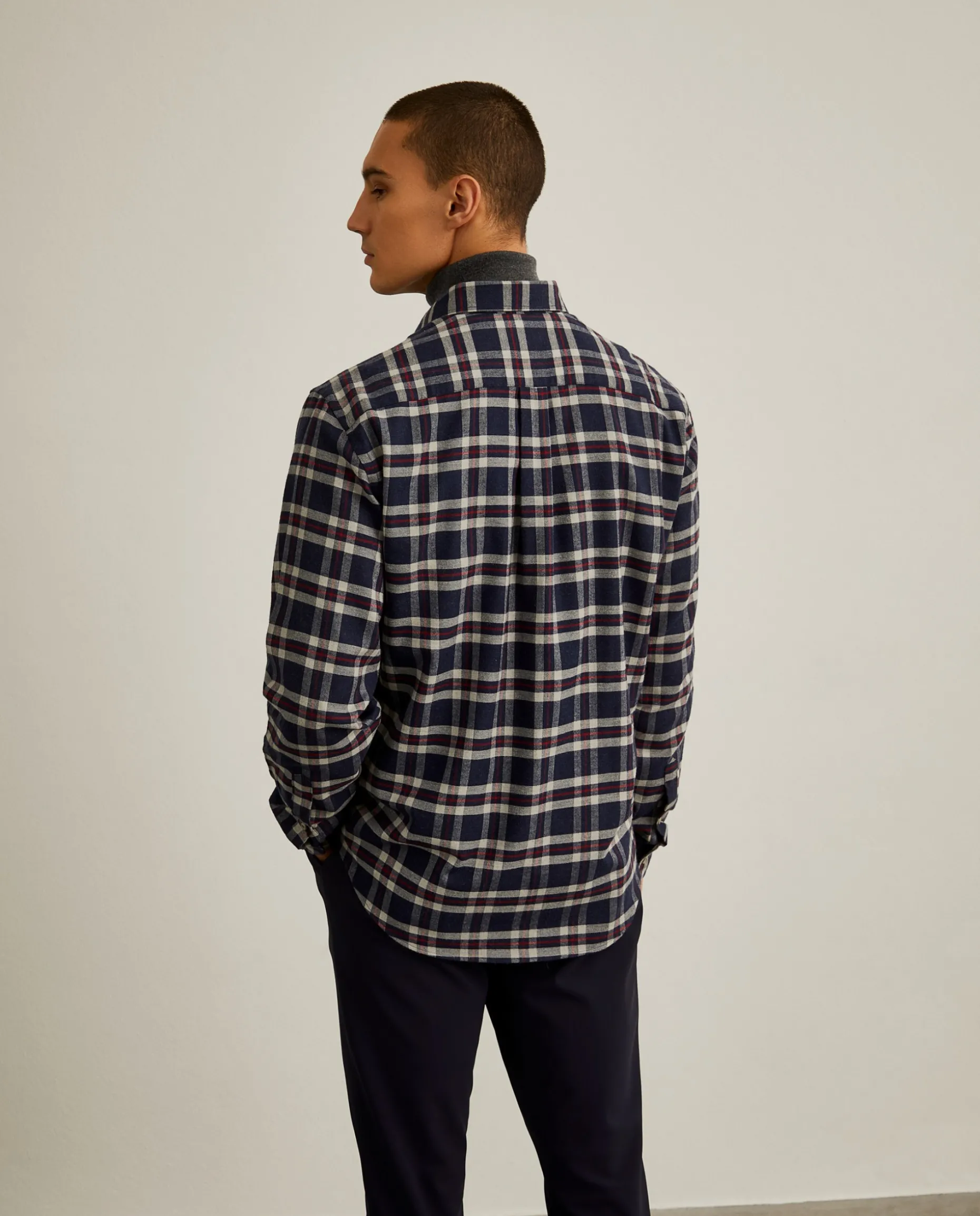 Camisa regular fit com padrão de xadrez|LION OF PORCHES Shop