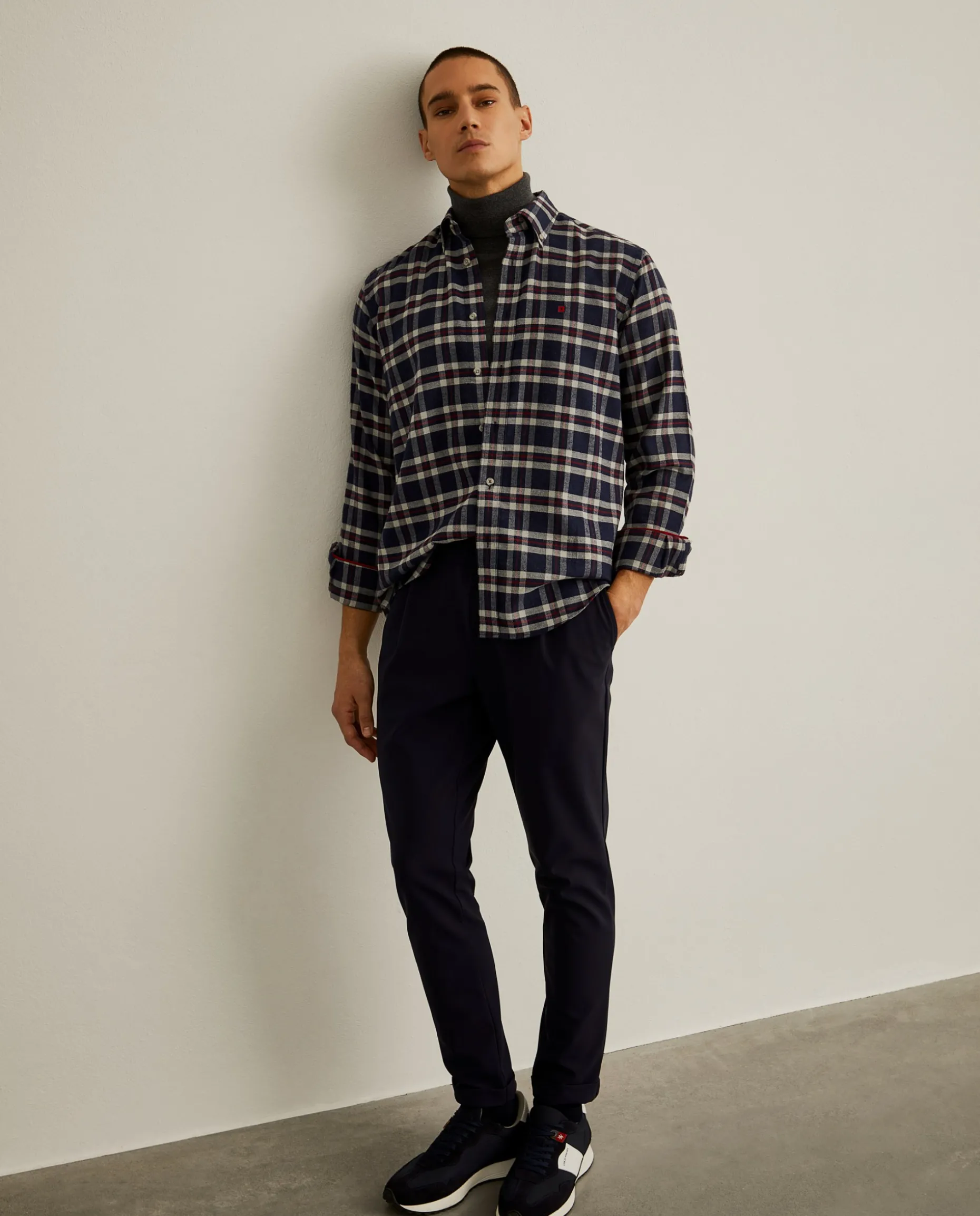 Camisa regular fit com padrão de xadrez|LION OF PORCHES Shop