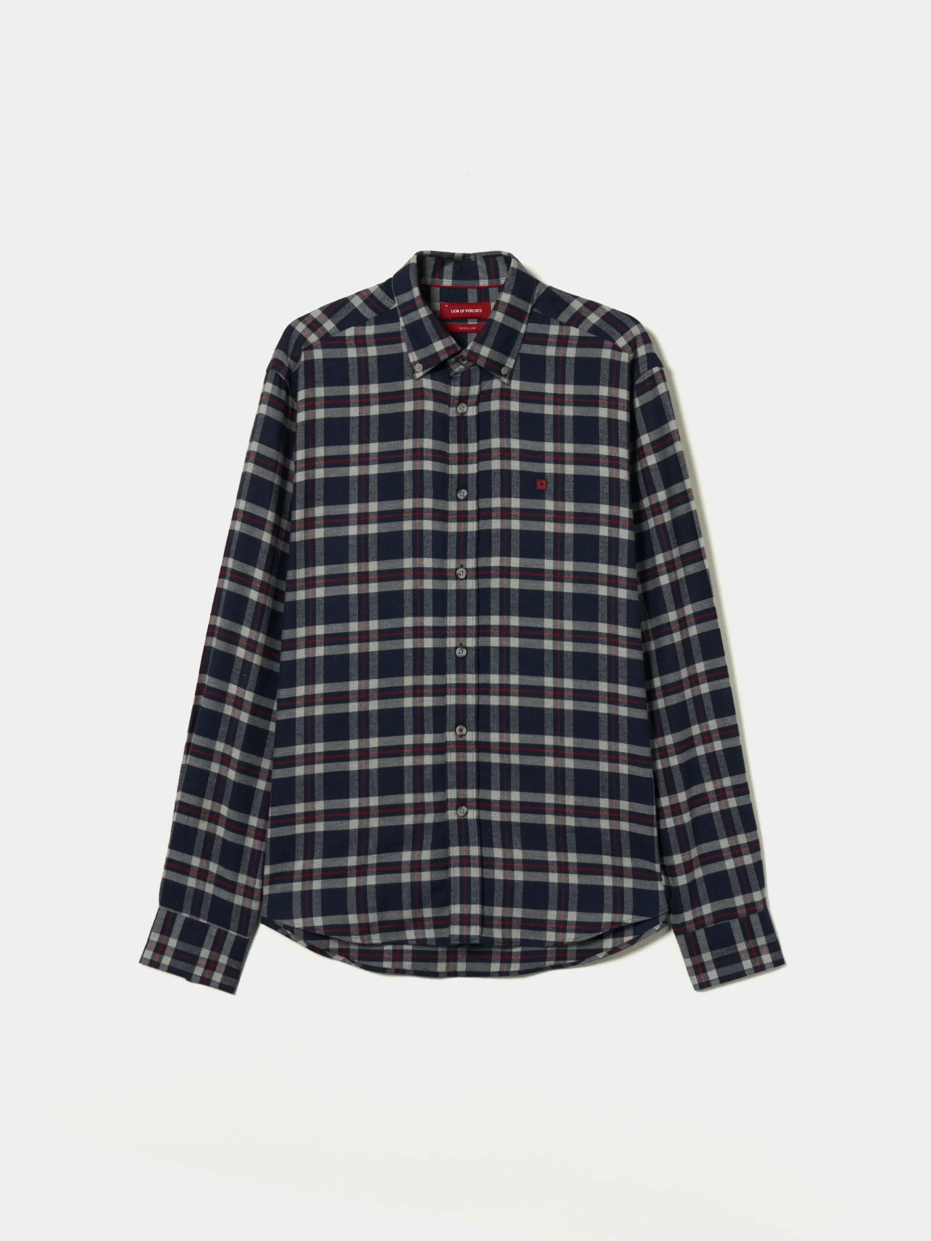 Camisa regular fit com padrão de xadrez|LION OF PORCHES Shop
