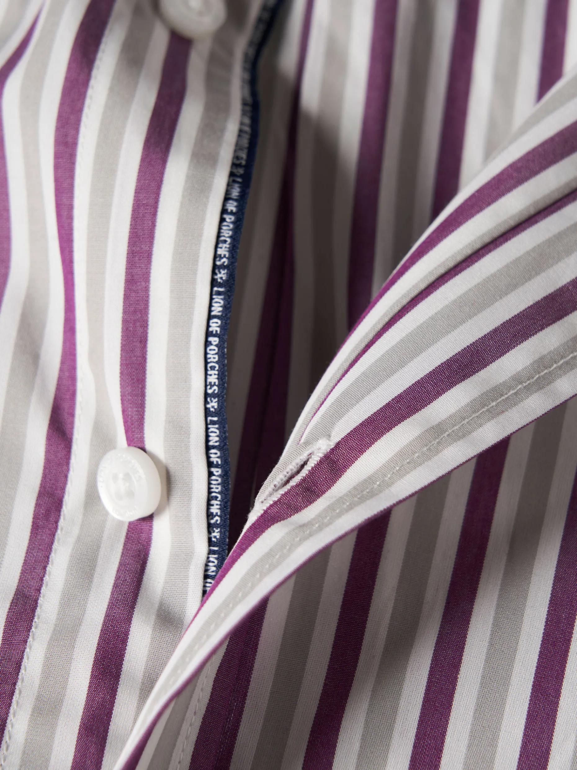 Camisa regular fit com padrão de riscas|LION OF PORCHES Best Sale
