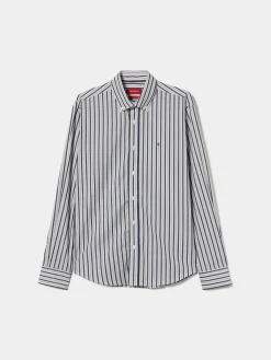 Camisa regular fit com padrão de riscas|LION OF PORCHES Online