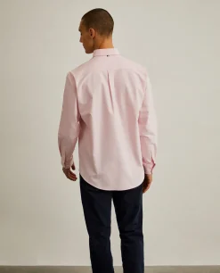 Camisa regular fit de algodão em cor lisa|LION OF PORCHES Store